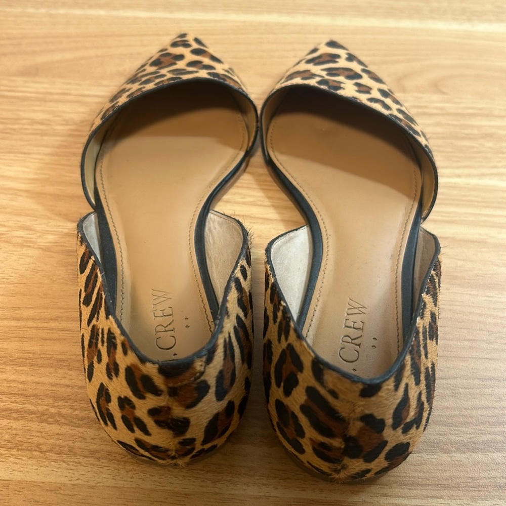 J. Crew Factory Zoe D'orsay Calf Hair Leopard Print Flats